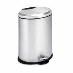 Honey-Can-Do HoneyCanDo 12L Oval Stainless Steel Step Trash Can TRS01447
