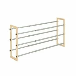 Honey-Can-Do HoneyCanDo 3Tier Metal & Wood Expandable Stackable Shoe Rack SHO01372 - Closet Organization -Food & Household Goods Sales honey can do 3 tier metal wood expandable stackable shoe rack sho 01372