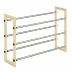 Honey-Can-Do HoneyCanDo 3Tier Metal & Wood Expandable Stackable Shoe Rack SHO01372 - Closet Organization -Food & Household Goods Sales honey can do 3 tier metal wood expandable stackable shoe rack sho 01372 2