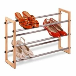 Honey-Can-Do HoneyCanDo 3Tier Metal & Wood Expandable Stackable Shoe Rack SHO01372 - Closet Organization