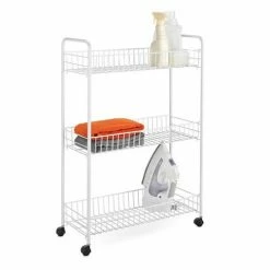 Honey-Can-Do HoneyCanDo 3Tier White Laundry Cart CRT01149 - Laundry Baskets