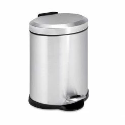 Honey-Can-Do HoneyCanDo 5L Oval Stainless Steel Step Trash Can TRS01448