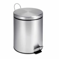 Honey-Can-Do HoneyCanDo 5L Round Stainless Steel Step Trash Can TRS01449