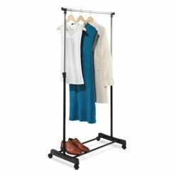 Honey-Can-Do HoneyCanDo Adjustable Rolling Garment Rack GAR01122 - Laundry Baskets