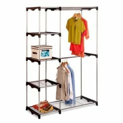Honey-Can-Do HoneyCanDo Double Rod Freestanding Closet WRD02124 - Laundry Baskets