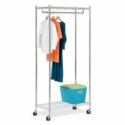 Honey-Can-Do HoneyCanDo Heavy Duty Chrome Rolling Garment Rack GAR01120 - Laundry Baskets