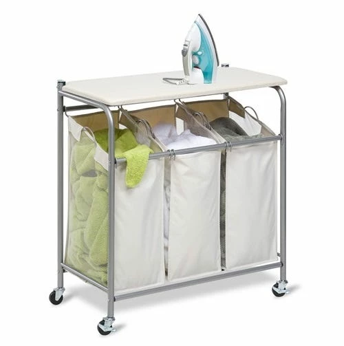 Honey-Can-Do HoneyCanDo Sort & Iron Triple Laundry Center SRT01196 - Laundry Baskets 1 Honey-Can-Do HoneyCanDo Sort & Iron Triple Laundry Center SRT01196 - Laundry Baskets