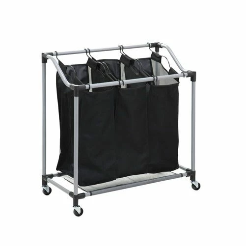 Honey-Can-Do HoneyCanDo Steel Elite Triple Laundry Sorter SRT01641 - Laundry Baskets 2 Honey-Can-Do HoneyCanDo Steel Elite Triple Laundry Sorter SRT01641 - Laundry Baskets - Image 2