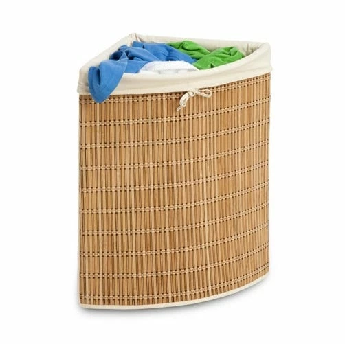Honey-Can-Do HoneyCanDo Wicker Corner Hamper w/ Liner HMP01618 - Laundry Hampers
